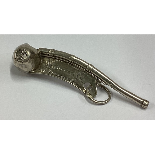 569 - A Victorian silver bosun's yacht master whistle. Birmingham 1873. By George Unite. Approx. 13 grams.... 