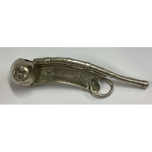 569 - A Victorian silver bosun's yacht master whistle. Birmingham 1873. By George Unite. Approx. 13 grams.... 