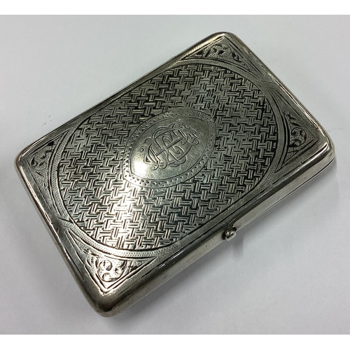 573 - A 19th Century Russian silver and Niello cigarette case with engraved village scene to centre. Fully... 