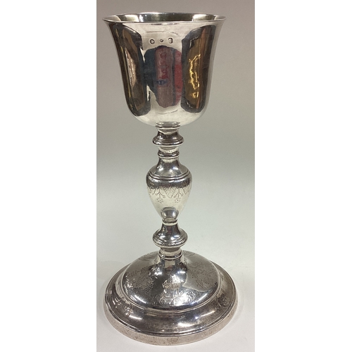 602 - A large 19th Century French silver chalice. Approx. 562 grams. Est. £300 - £400.