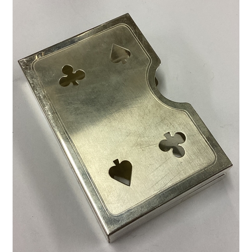 608 - A novelty silver plated playing card case / holder with pierced decoration. Est. £30 - £40.