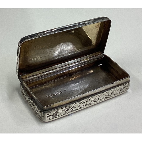 680 - A Victorian silver snuff box. Birmingham 1843. By Edward Smith. Approx. 47 grams. Est. £80 - £120.