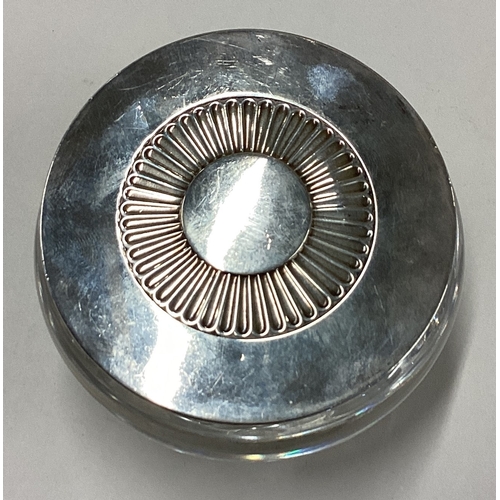 7 - GEORG JENSEN: An Art Deco silver mounted and glass jewellery box. Est. £150 - £200.