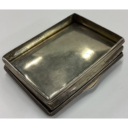 712 - A 19th Century Continental silver snuff box with stone inset to centre engraved with scenes. Approx.... 