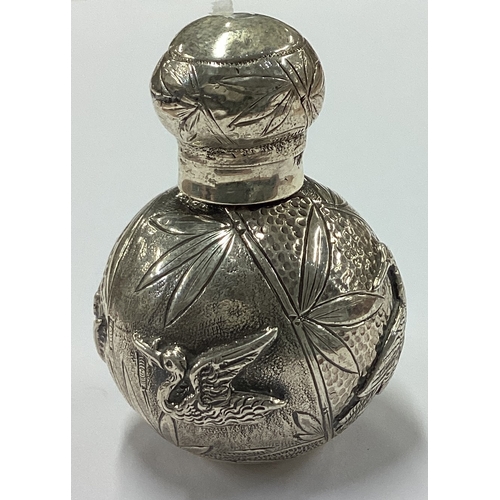 89 - A chased Victorian silver scent bottle. Birmingham. Approx. 20 grams. Est. £200 - £300.