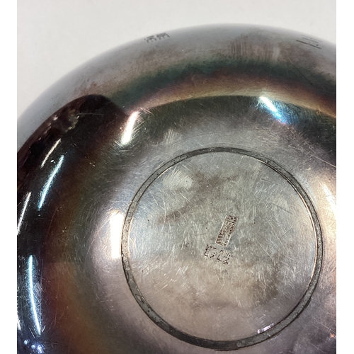 155 - A Japanese Meiji silver bowl with engraved decoration. Marked to base. Circa 1900. Approx. 73 grams.... 