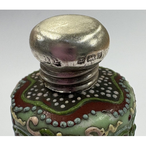 159 - A silver mounted Chinese porcelain scent bottle. Signed to base. Birmingham 1910. Approx. 84 grams o... 