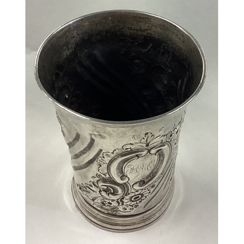 241 - An 18th Century silver beaker. Marked to base. London 1763. By William Grundy. Approx. 101 grams. Es... 