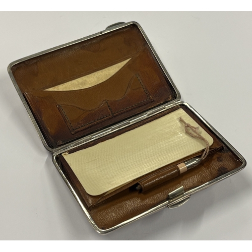 246 - An Aesthetic Movement Victorian silver card case with engraved decoration. Birmingham 1899. Approx. ... 