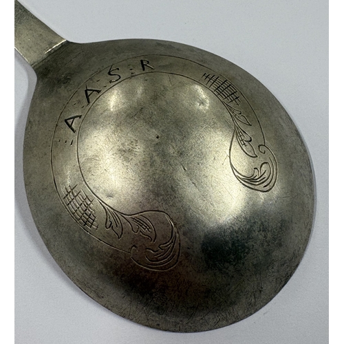 26 - An 18th Century Scandinavian silver spoon with bright-cut decoration. Approx. 35 grams. Est. £150 - ... 