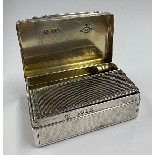 289 - An engine turned Victorian silver 'go to bed' snuff box. London 1866. By William Thomas Wright & Fre... 