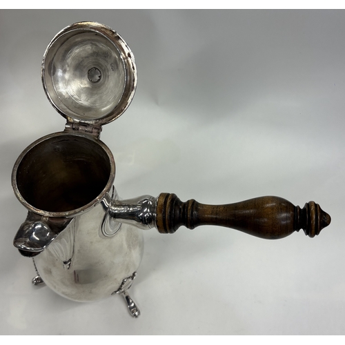 322 - An 18th Century French silver side-handled chocolate pot. Marked to base and cover. Approx. 527 gram... 