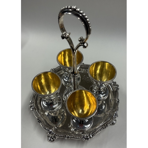 357 - A clean Victorian silver egg cruet. London 1868. Approx. 525 grams. Est. £500 - £800.