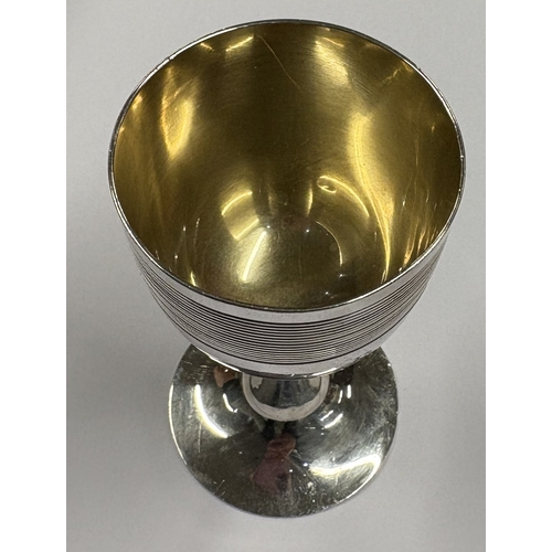 364 - A Japanese Meiji silver liqueur goblet. Marked to base. Approx. 56 grams. Est. £80 - £120.