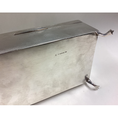 374 - A Chinese export silver cigar box on feet. Marked to base. Approx. 500 grams. Est. £400 - £600.