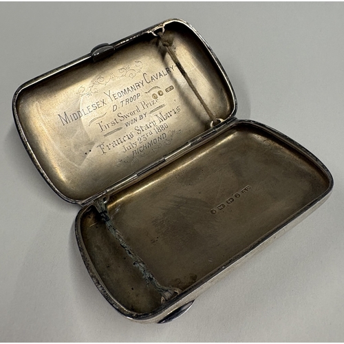 439 - An Aesthetic Movement Victorian silver cigarette case. 1877. By George Unite. Approx. 71 grams. Est.... 