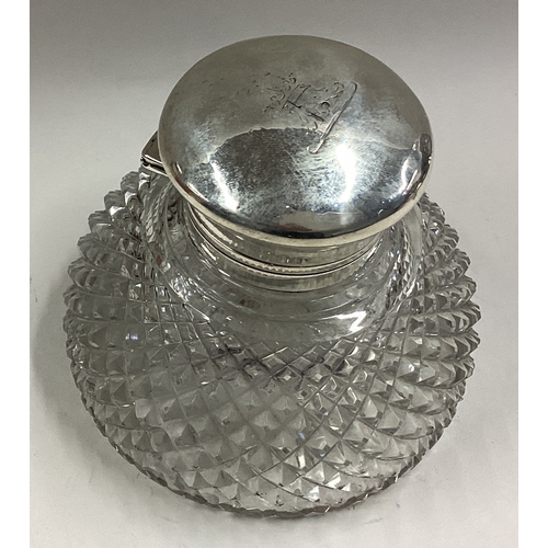 486 - A large George III silver mounted scent bottle. Maker's mark only. Est. £100 - £150.