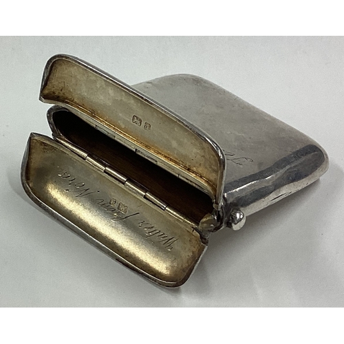 517 - A rare Victorian silver card case with double opening. Birmingham 1899. Approx. 54 grams. Est. £50 -... 