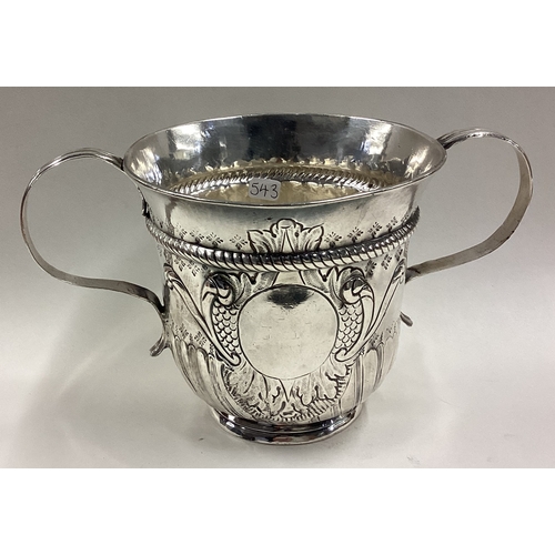 543 - A George III silver porringer of fluted design. London 1786. By Richard Palmer. Approx. 231 grams. E... 