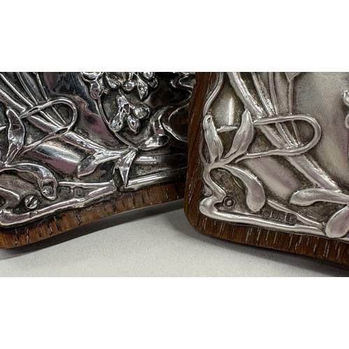 562 - A pair of Art Nouveau silver mounted frames entitled 'There's Rosemary, that's for Remembrance, Shak... 