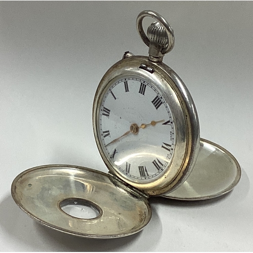 610 - A gent's silver and enamelled half hunter pocket watch of heavy gauge. Approx. 100 grams. Est. £60 -... 