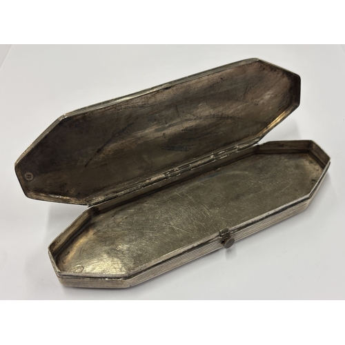 66 - A 19th Century Dutch silver spectacles case. Approx. 78 grams. Est. £100 - £150.