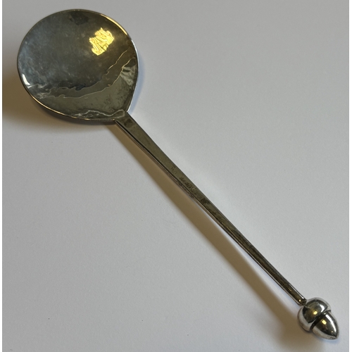 683 - A good hand made silver rat tail spoon. By Graham Stewart. Approx. 45 grams. Est. £60 - £80.