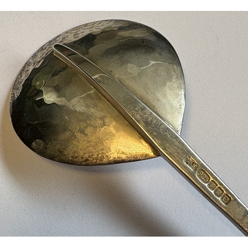 683 - A good hand made silver rat tail spoon. By Graham Stewart. Approx. 45 grams. Est. £60 - £80.