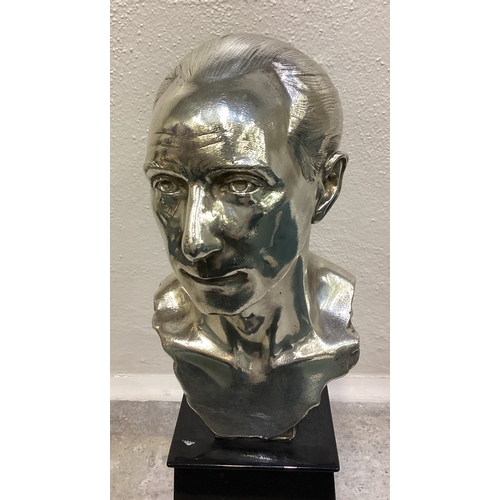 93 - A rare and unusual cast silver bust of footballer Stanley Mathews. By Asprey & Co. London 2001. Est.... 