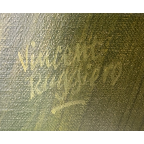 100 - OF GOLFING INTEREST: VINCENT RUGGIERO: (British, 20th Century): A framed oil on canvas depicting a p... 