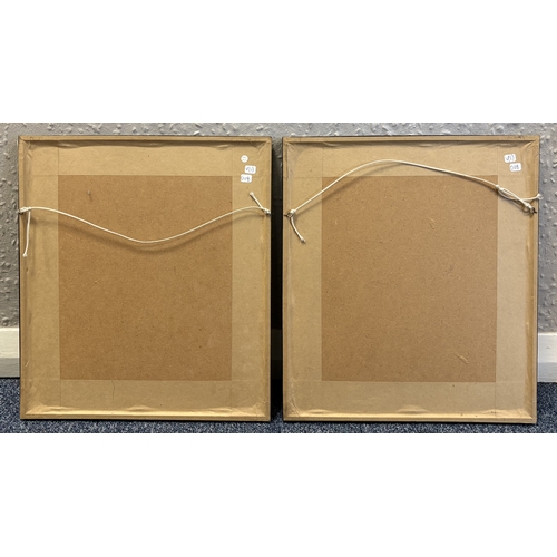 105 - L. FRASER: (British, 20th Century): A pair of framed and glazed pastel portraits depicting spaniels ... 