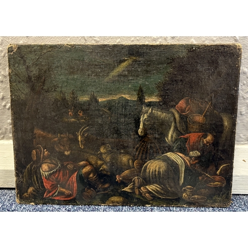 108 - FLEMISH SCHOOL: Follower of Jacopo da Ponte, called Bassano: An unframed oil on canvas depicting 'Th... 