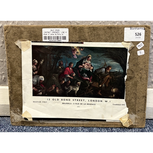 108 - FLEMISH SCHOOL: Follower of Jacopo da Ponte, called Bassano: An unframed oil on canvas depicting 'Th... 