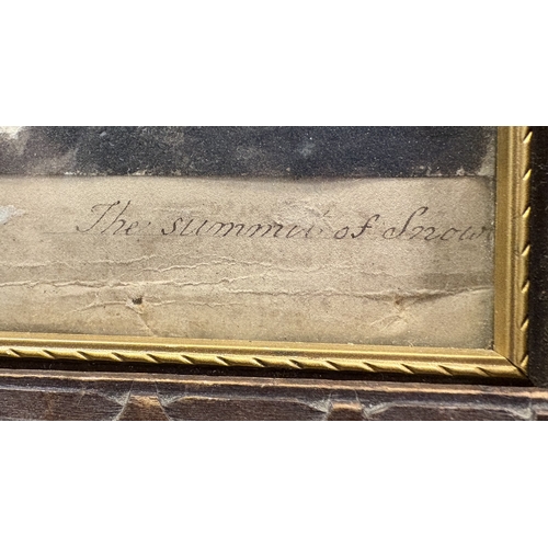 109 - AFTER JOSEPH MALLORD WILLIAM TURNER: A framed and glazed watercolour entitled 'The summit of Snowdon... 