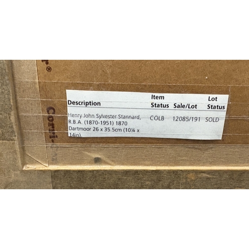 110 - HENRY JOHN SYLVESTER STANNARD: (British, 1870 - 1951): A gilt framed and glazed watercolour depictin... 