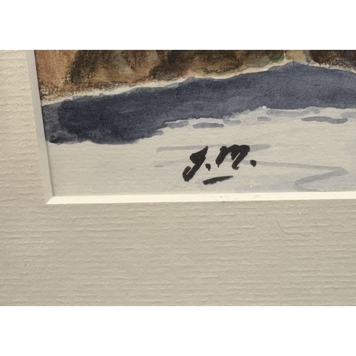 113 - J MICKLETHWAITE: A framed and glazed acrylic entitled 'Tiddler Fishing' depicting children with nets... 