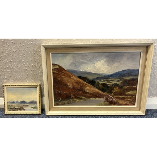 116 - PETER OLIVER: A framed oil on board entitled 'Showery Day Near Luppitt' depicting a typical Devonshi... 