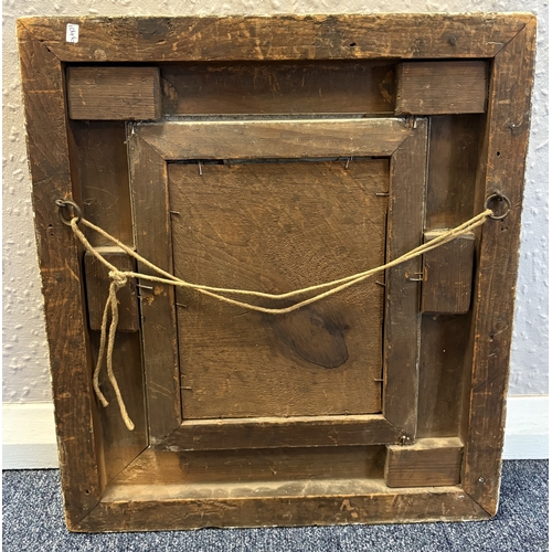 125 - J H SHARP: (British, 19th Century): A gilt framed and glazed oil on board depicting children with bi... 