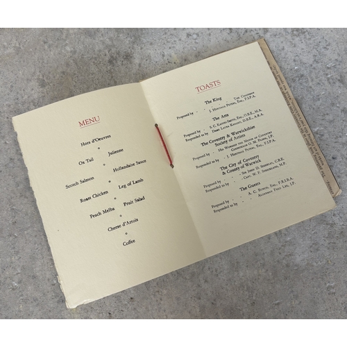 142 - DAME LAURA KNIGHT: (English, 1877 - 1970). A programme relating to a banquet in celebration of the t... 