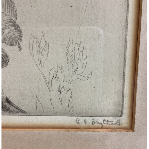 143 - LEONARD RUSSELL BRIGHTWELL: (British, 1889 - 1962): A framed and glazed etching entitled 'Babes in t... 