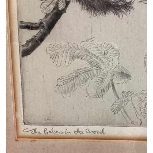 143 - LEONARD RUSSELL BRIGHTWELL: (British, 1889 - 1962): A framed and glazed etching entitled 'Babes in t... 