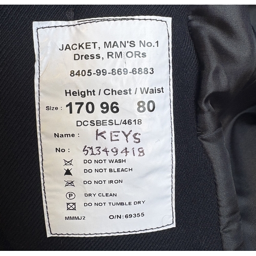 151 - A Royal Marines' No.1 dress uniform complete with cap. Est. £20 - £30.