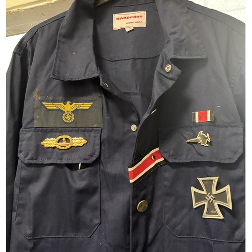 153 - A reproduction WW2 Luftwaffe mechanic's boiler suit. Est. £10 - £20.