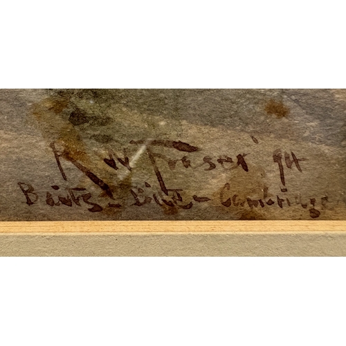 16 - ROBERT WINTER FRASER: A gilt framed and glazed watercolour depicting a lock cottage on the river nea... 