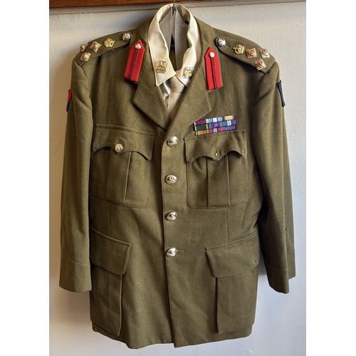 163 - A Royal Gloucestershire Regiment No.2 dress uniform together with cap. Carrying rank of a Brigadier.... 