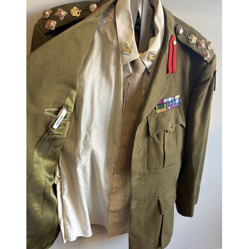 163 - A Royal Gloucestershire Regiment No.2 dress uniform together with cap. Carrying rank of a Brigadier.... 