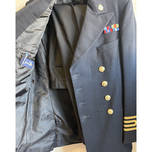 164 - A British Merchant Navy Officer's dress uniform, by John Collier. Together with trousers and cap. Es... 