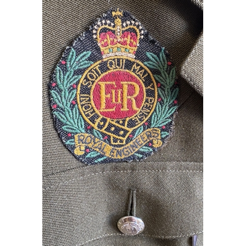 169 - A Royal Engineers' No.2 dress jacket together with dress cap and staple belt. Est. £20 - £30.