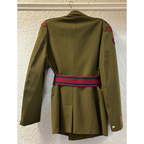 169 - A Royal Engineers' No.2 dress jacket together with dress cap and staple belt. Est. £20 - £30.