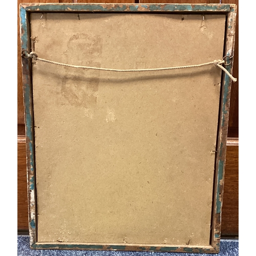 27 - ENGLISH SCHOOL: A gilt framed and glazed oval watercolour depicting a seated child. Approx. 20.5 cm ... 